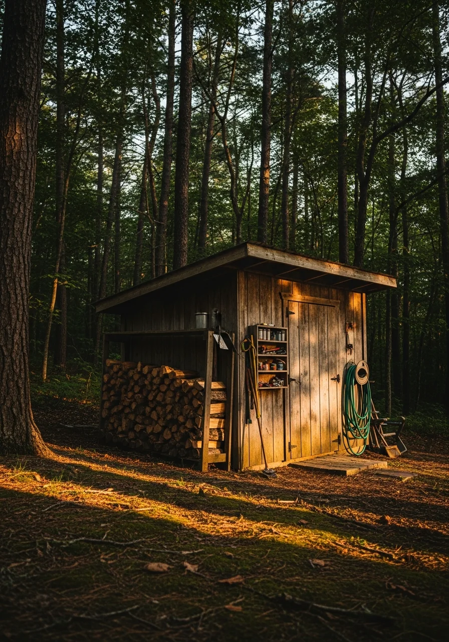 Mountain home exterior nestled among trees in Black Mountain setting.